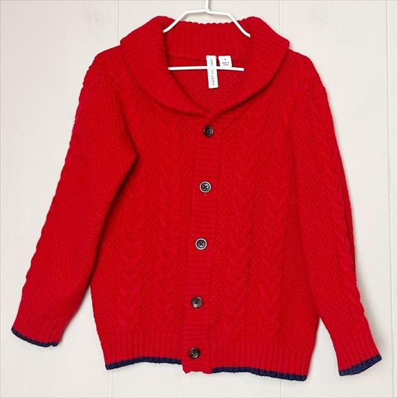 Janie and Jack Shawl Collar Cardigan 4 red sweater holiday festive Christmas - Picture 9 of 9